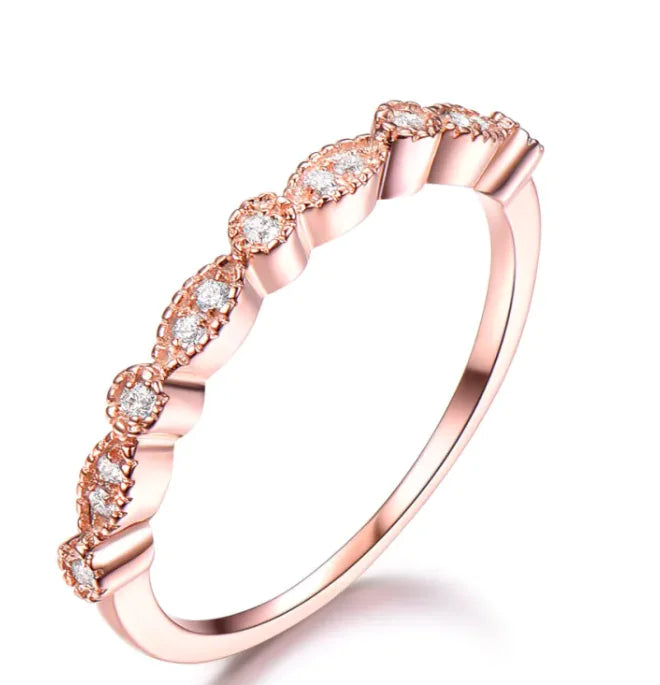 Ever Elegant Wears' Simple silver, diamond ring.